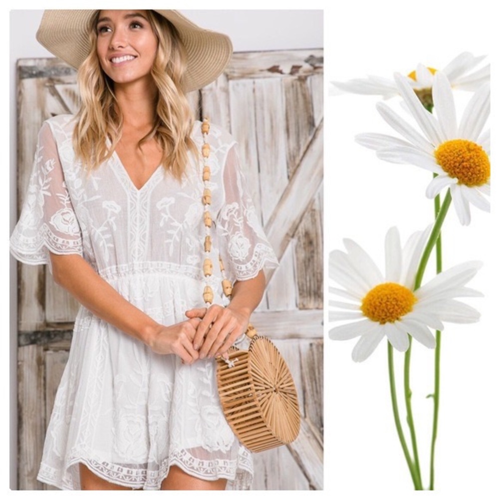 The Amelia White Boho Romper - Picture 7 of 8